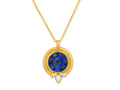 GURHAN, GURHAN Muse Gold Pendant Necklace, 13mm Round Set in Wide Frame, Crystal Intaglio and Diamond
