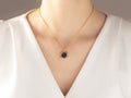 GURHAN, GURHAN Muse Gold Pendant Necklace, 13mm Round Set in Wide Frame, Crystal Intaglio and Diamond