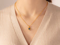 GURHAN, GURHAN Muse Gold Pendant Necklace, 8x6mm Oval set in Wide Frame, Kyanite and Diamond
