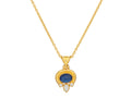 GURHAN, GURHAN Muse Gold Pendant Necklace, 8x6mm Oval set in Wide Frame, Kyanite and Diamond