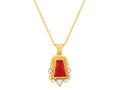 GURHAN, GURHAN Muse Gold Pendant Necklace, 13x10mm Amorphous set in Wide Frame, Opal and Diamond