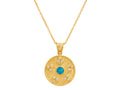 GURHAN, GURHAN Muse Gold Pendant Necklace, 23mm Round Medallion, Opal and Diamond