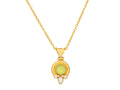 GURHAN, GURHAN Muse Gold Pendant Necklace, 7mm Round set in Wide Frame, Peridot and Diamond