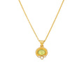 GURHAN, GURHAN Muse Gold Pendant Necklace, 9x7mm Oval set in Wide Frame, Peridot and Diamond
