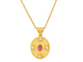 GURHAN, GURHAN Muse Gold Pendant Necklace, 21x18mm Oval Medallion, Tourmaline and Diamond