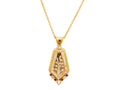 GURHAN, GURHAN Muse Gold Pendant Necklace, 29x19mm Peacock Motif, Quartz Intaglio, Ruby and Diamond