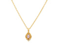 GURHAN, GURHAN Muse Gold Pendant Necklace, 7.5mm Kite Shape set in Wide Frame, Sapphire and Diamond