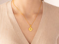 GURHAN, GURHAN Muse Gold Pendant Necklace, 16mm Square Medallion, Tourmaline and Diamond