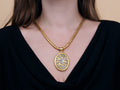 GURHAN, GURHAN Muse Gold Pendant, 60x37mm Oval, Mixed Diamonds