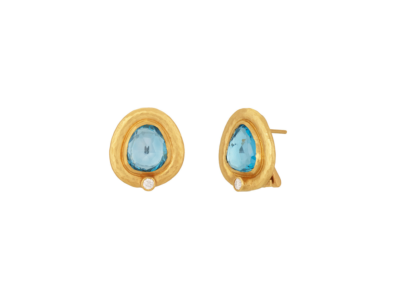Handcrafted Topaz Earrings in 24k Gold