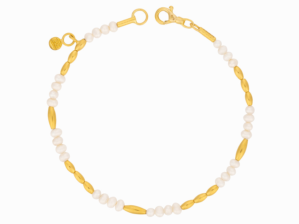 GURHAN, GURHAN Oyster Gold Pearl Beaded Single-Strand Bracelet, Mixed Oval Gold Beads