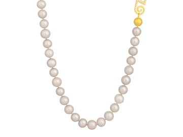 GURHAN, GURHAN Oyster Gold Pearl Beaded Long Necklace, 12mm Gray