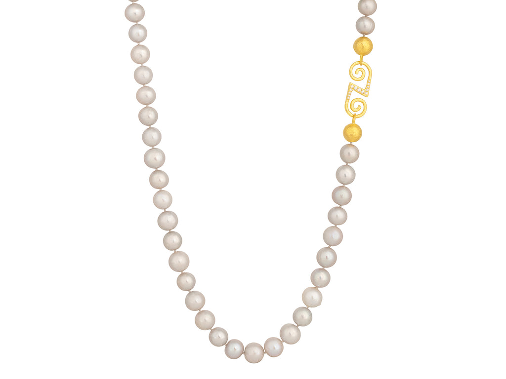 GURHAN, GURHAN Oyster Gold Pearl Beaded Long Necklace, 12mm Gray