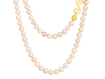 GURHAN, GURHAN Oyster Gold Pearl Beaded Long Necklace, 10mm Pink