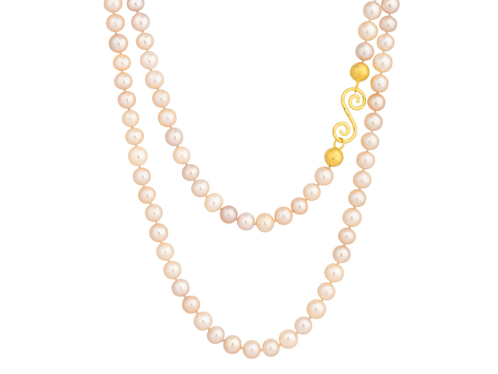 GURHAN, GURHAN Oyster Gold Pearl Beaded Long Necklace, 10mm Pink