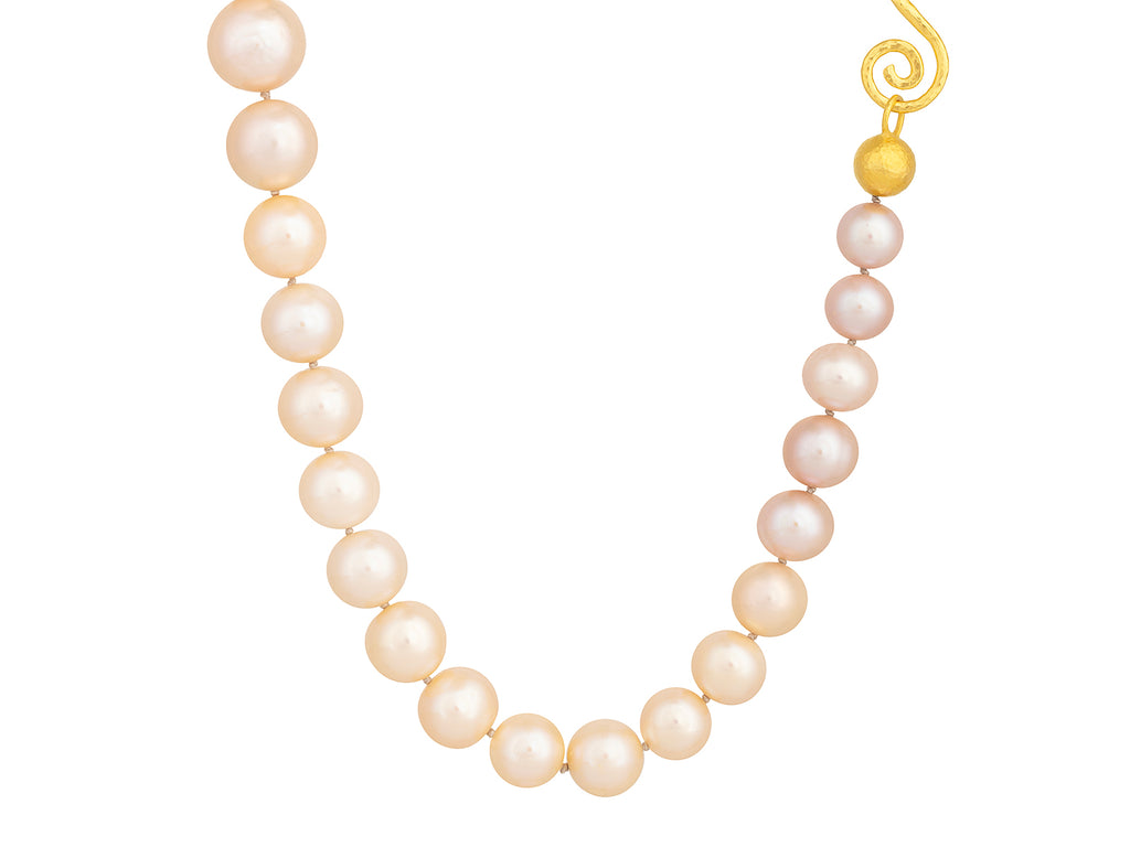 GURHAN, GURHAN Oyster Gold Pearl Beaded Long Necklace, 15mm Pink