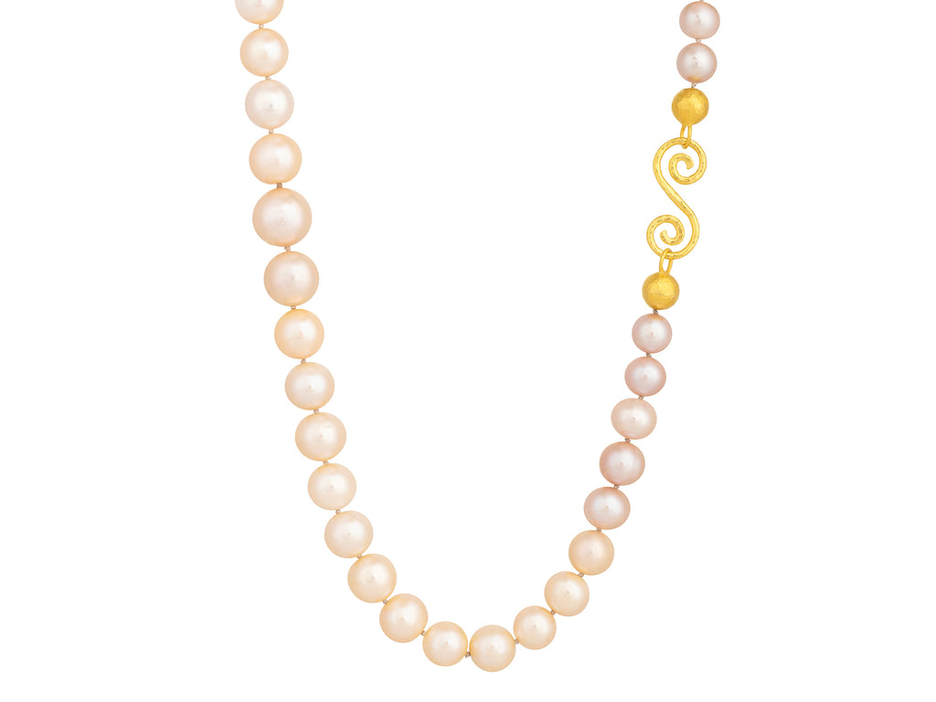 GURHAN, GURHAN Oyster Gold Pearl Beaded Long Necklace, 15mm Pink