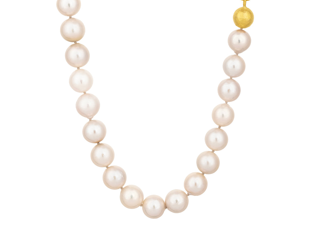 GURHAN, GURHAN Oyster Gold Pearl Beaded Short Necklace, 13mm Round Beads