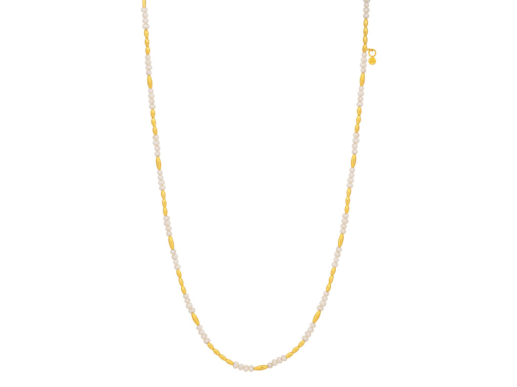 GURHAN, GURHAN Oyster Gold Pearl Beaded Short Necklace, Mixed Oval Gold Beads