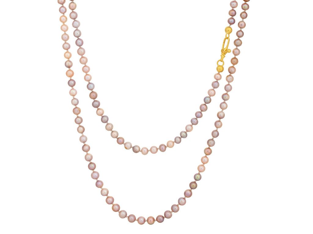 GURHAN, GURHAN Oyster Gold Pearl Beaded Long Necklace, 6mm Round Beads