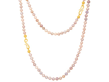 GURHAN, GURHAN Oyster Gold Pearl Beaded Long Necklace, 6mm Round