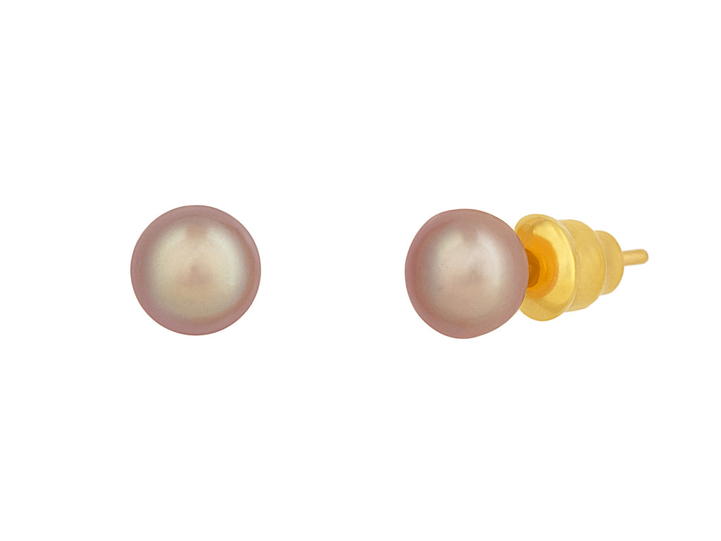 GURHAN, GURHAN Oyster Gold Pearl Stud Earrings, 7mm Round