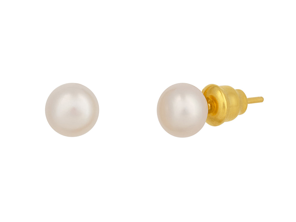 GURHAN, GURHAN Oyster Gold Pearl Stud Earrings, 8mm Round