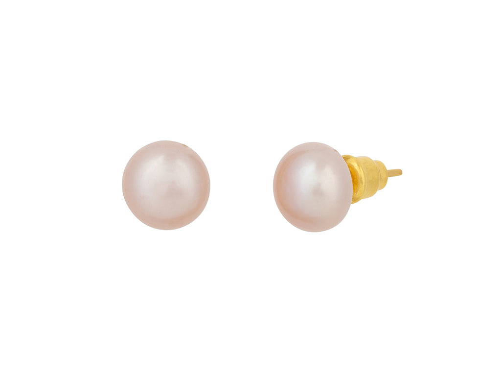 GURHAN, GURHAN Oyster Gold Pearl Stud Earrings, 11mm Round on Post