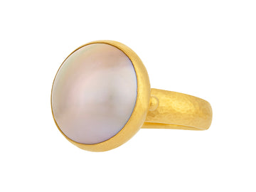 GURHAN, GURHAN Oyster Gold Pearl Cocktail Ring, 18mm Round