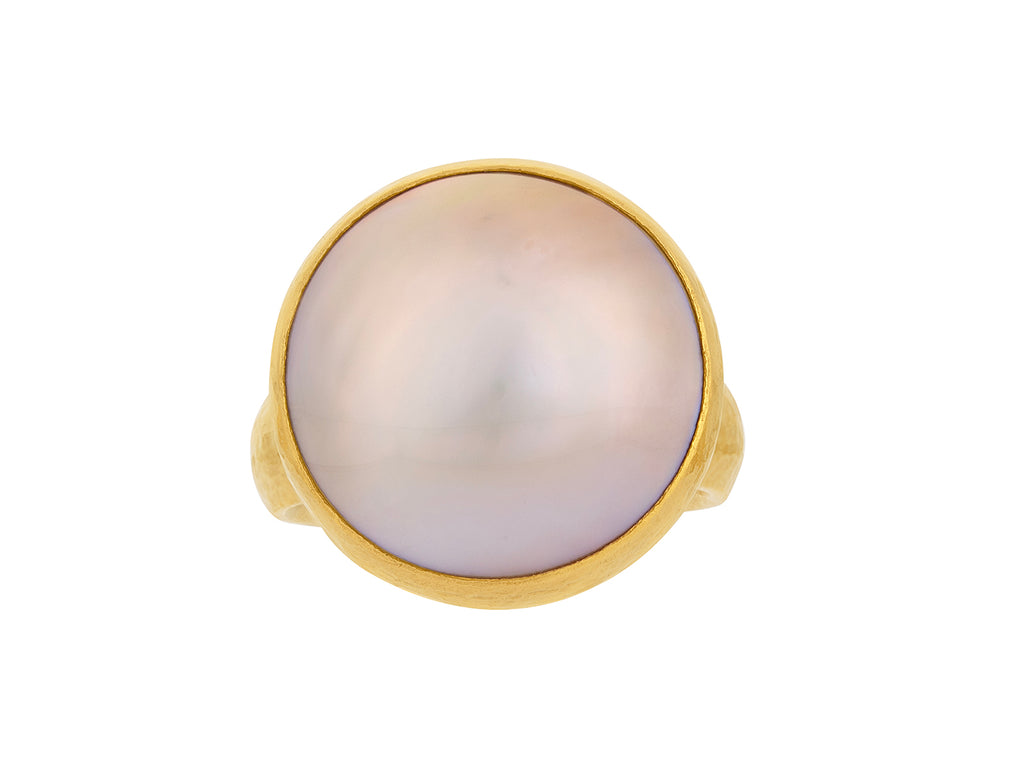 GURHAN, GURHAN Oyster Gold Pearl Cocktail Ring, 18mm Round