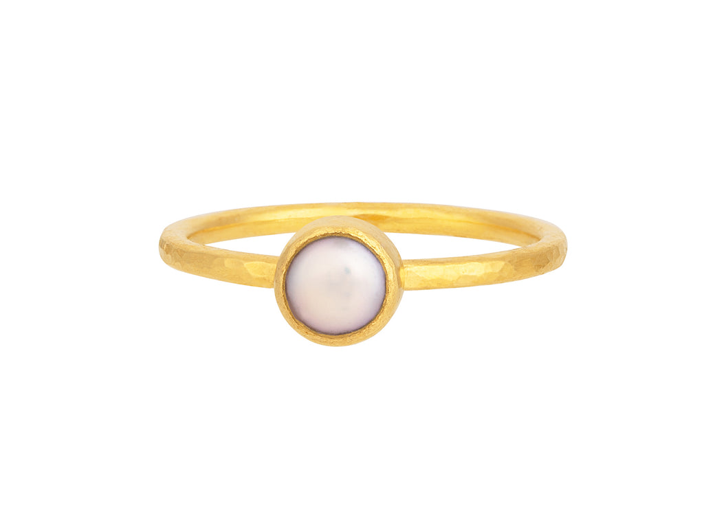 GURHAN, GURHAN Oyster Gold Pearl Stacking Ring, 5mm Round