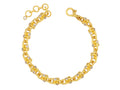 GURHAN, GURHAN Pointelle Gold All Around Link Bracelet, Interlocking U-Shaped Links, Diamond