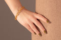 GURHAN, GURHAN Pointelle Gold Chain Link Bracelet, Half Oval and Round Links, Diamond