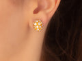 GURHAN, GURHAN Pointelle Gold Clip Post Stud Earrings, Large Oval Cluster, Diamond