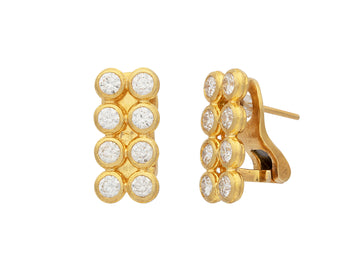 GURHAN, GURHAN Pointelle Gold Diamond Stud Earrings, Rectangle Grid