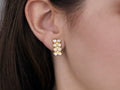 GURHAN, GURHAN Pointelle Gold Clip Post Stud Earrings, Rectangle Grid, Diamond