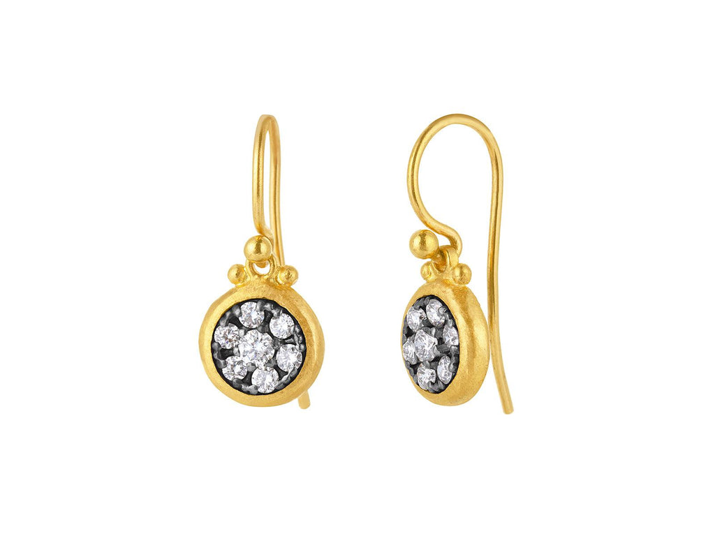 GURHAN, GURHAN Pointelle Gold Single Drop Earrings, Diamond