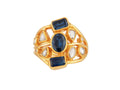 GURHAN, GURHAN Pointelle Gold Stone Cocktail Ring, Mixed Cluster, Sapphire and Diamond