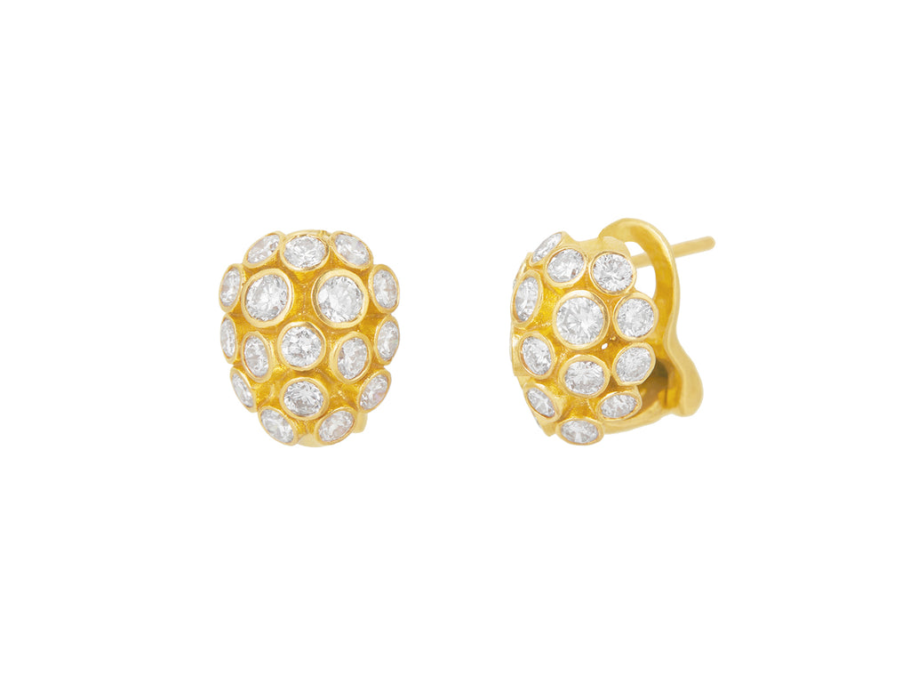 GURHAN, GURHAN Pointelle Gold Diamond Stud Earrings, Large Oval Cluster