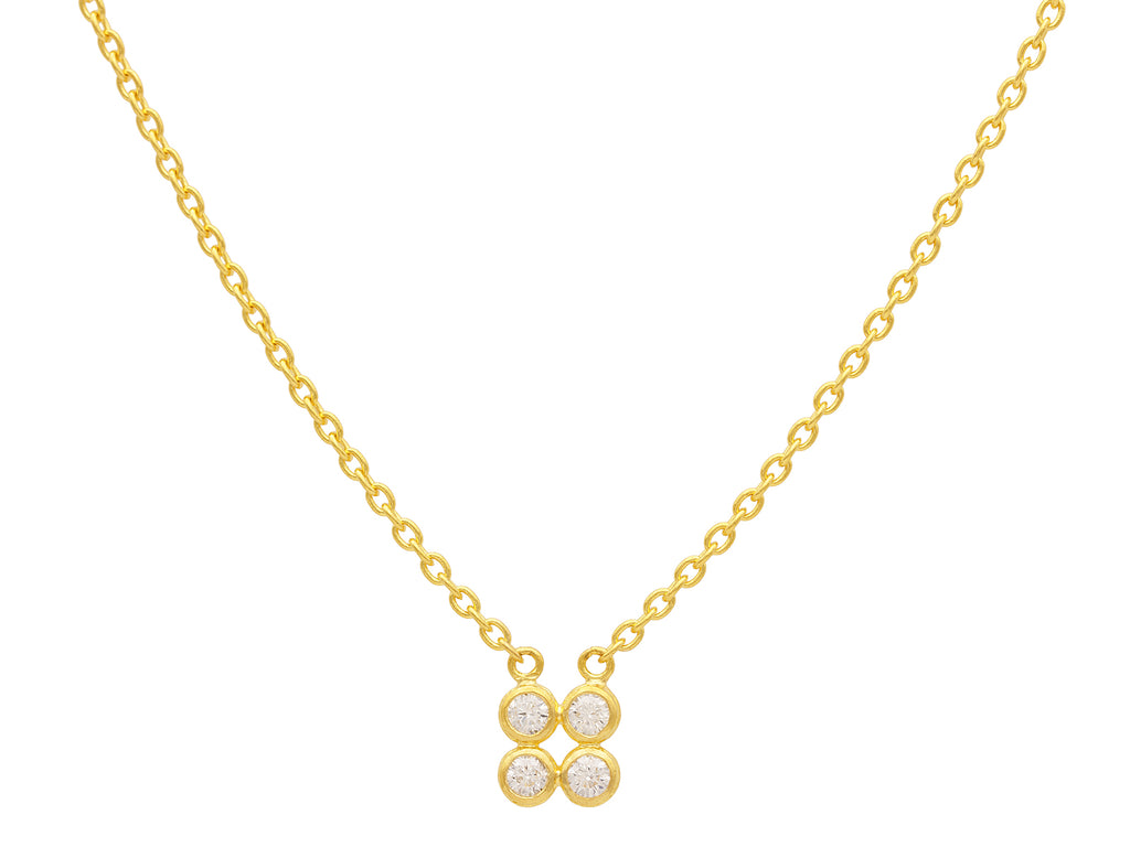 GURHAN, GURHAN Pointelle Gold Diamond Pendant Necklace, Small Square Grid