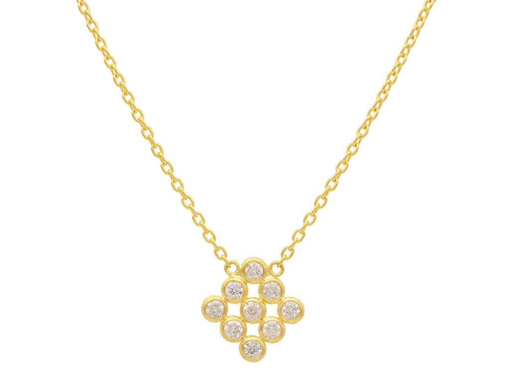 GURHAN, GURHAN Pointelle Gold Diamond Pendant Necklace, Large Square Grid