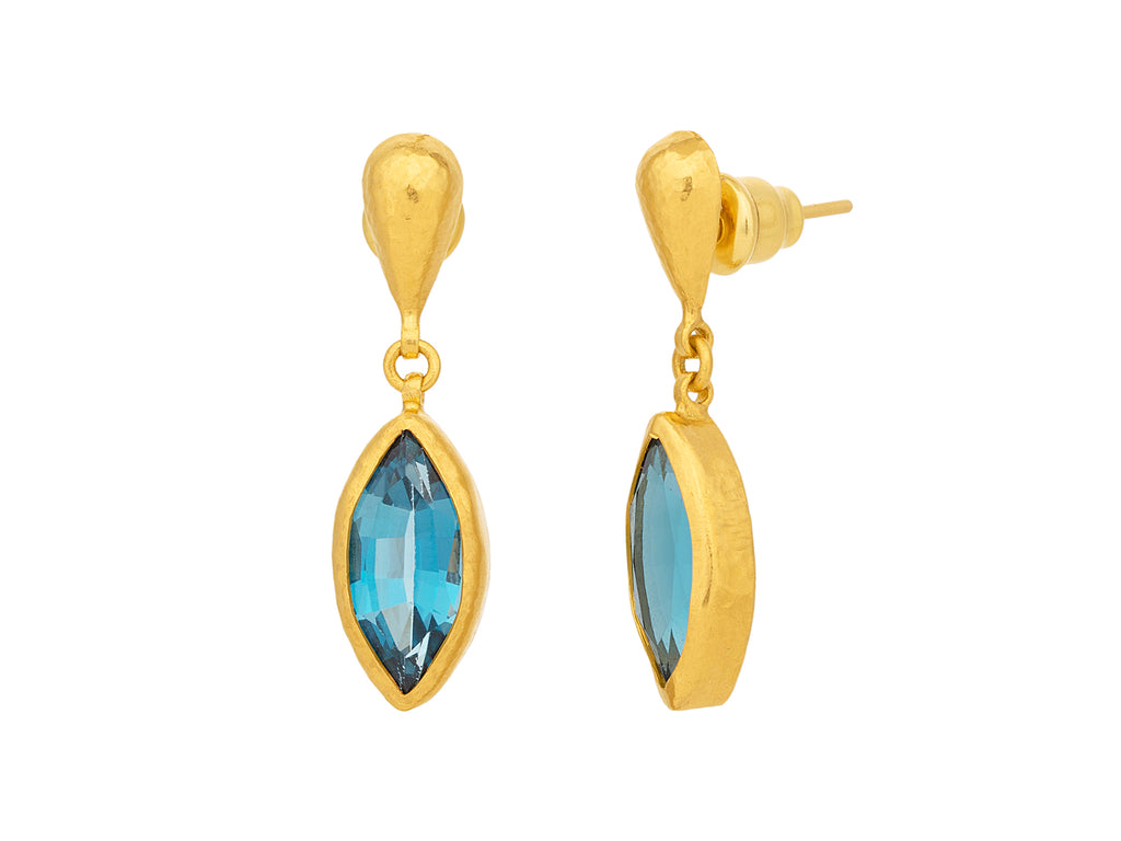 GURHAN, GURHAN Prism Gold Topaz Single Drop Earrings, 16x8mm Marquise