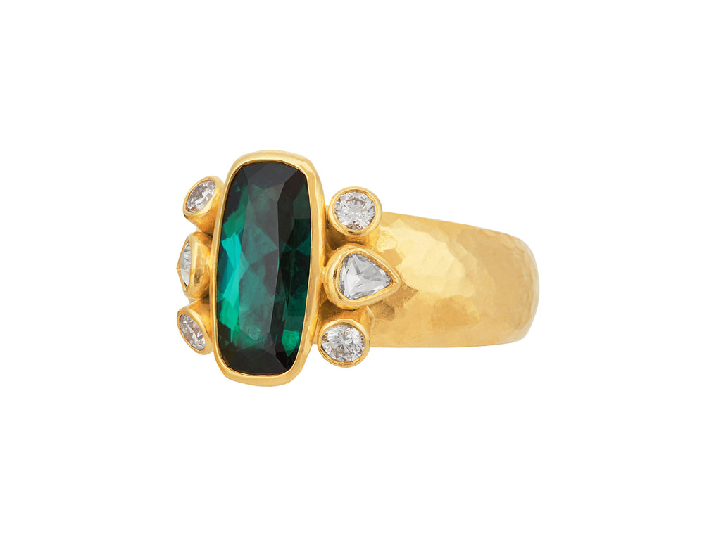 GURHAN, GURHAN Prism Gold Tourmaline Cocktail Ring, 15x8mm Rectangle