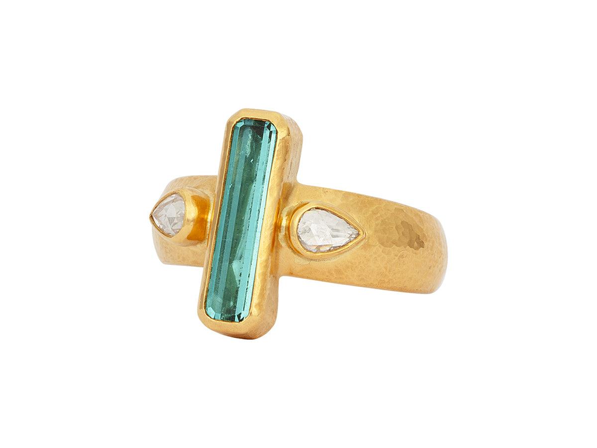 GURHAN, GURHAN Prism Gold Tourmaline Cocktail Ring, 16x4mm Rectangle