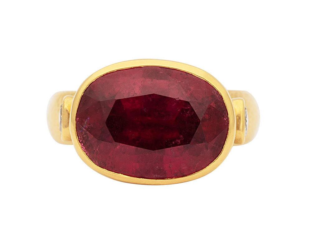 GURHAN, GURHAN Prism Gold Tourmaline Cocktail Ring, 16x12mm Oval