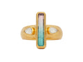 GURHAN, GURHAN Prism Gold Stone Cocktail Ring, 18x4mm Rectangle, Tourmaline and Diamond