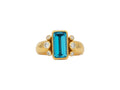 GURHAN, GURHAN Prism Gold Stone Cocktail Ring, 12x6mm Rectangle, Topaz and Diamond