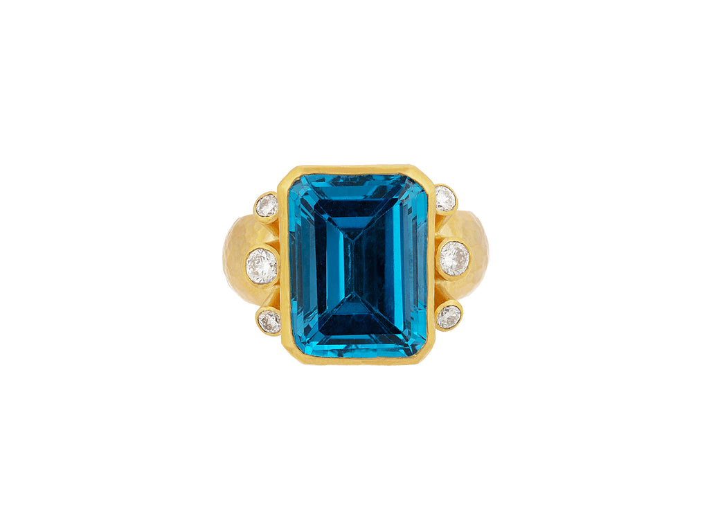 GURHAN, GURHAN Prism Gold Topaz Cocktail Ring, 16x12mm Rectangle