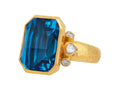 GURHAN, GURHAN Prism Gold Stone Cocktail Ring, 20x15mm Rectangle, Topaz and Diamond