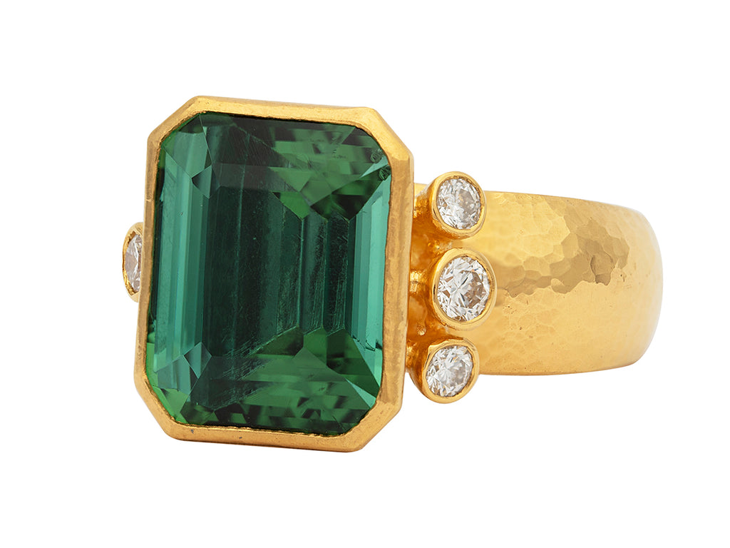 GURHAN, GURHAN Prism Gold Tourmaline Cocktail Ring, 16x13mm Rectangle